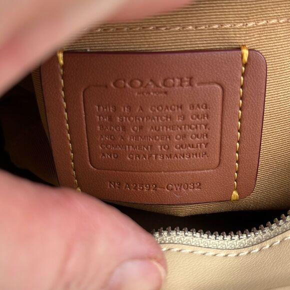 Coach City Mini Tote Bag In Signature Canvas Butter Yellow Crossbody Purse - Picture 9 of 10